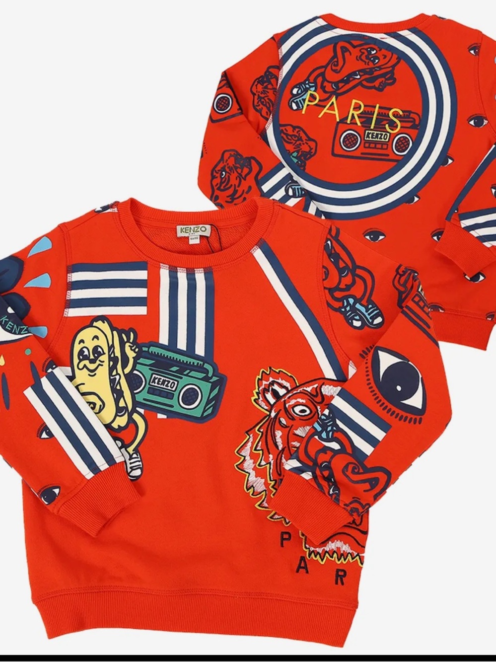 Kenzo Kids Bright Red Sweatshirt Sz 2A/86